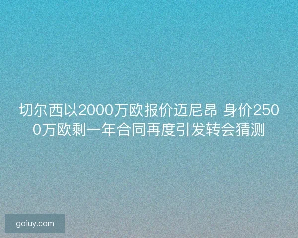 切尔西以2000万欧报价迈尼昂 身价2500万欧剩一年合同再度引发转会猜测