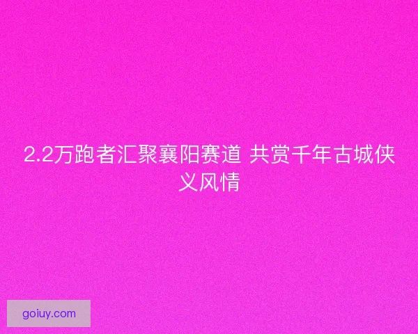 2.2万跑者汇聚襄阳赛道 共赏千年古城侠义风情